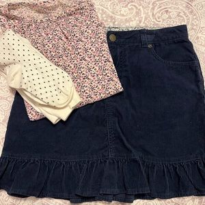 Girls size 14 Lot:Lands End corduroy skirt/top set, NWT Justice Bootcut 14 jeans